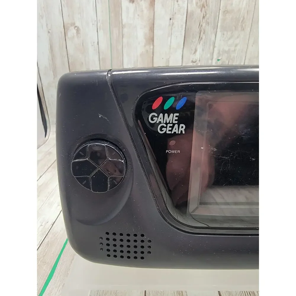 Sega Game Gear Console Power Plug & 2 Games - (For Parts or Repair)